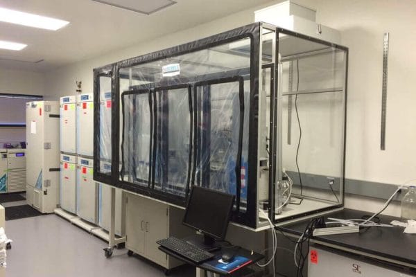 clean and containment enclosure for a cybio selma